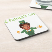 st patricks trump leprechaun bier onderzetter (Linkerzijde)
