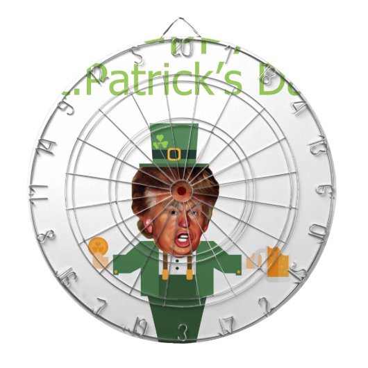 st patricks trump leprechaun dartbord (Voorkant)