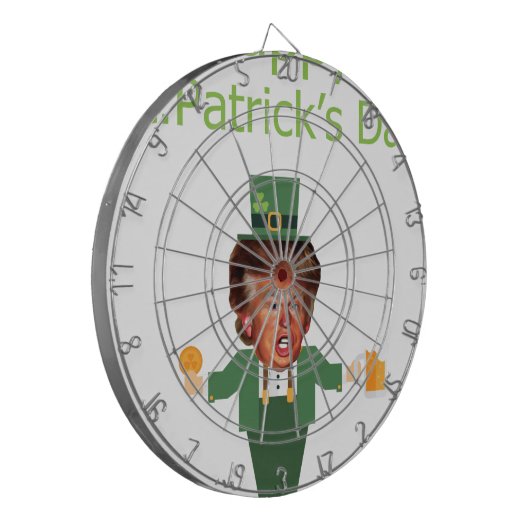 st patricks trump leprechaun dartbord (Voorkant Links)