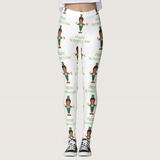 st patricks trump leprechaun leggings (Voorkant)