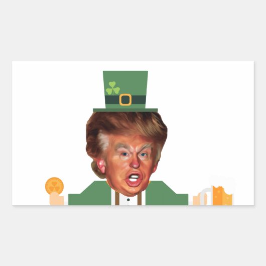 st patricks trump leprechaun rechthoekige sticker (Voorkant)