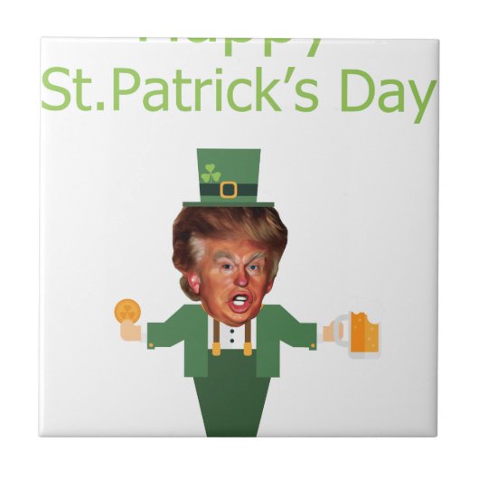 st patricks trump leprechaun tegeltje (Voorkant)