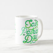St. Patrick's Typografie |Happy Whimsical Shamrock Koffiemok (Voorkant rechts)