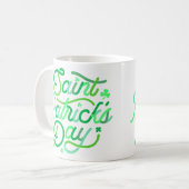 St. Patrick's Typografie |Happy Whimsical Shamrock Koffiemok (Voorkant links)