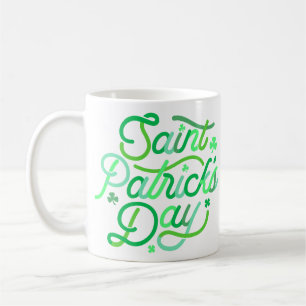 St. Patrick's Typografie  Happy Whimsical Shamrock Koffiemok