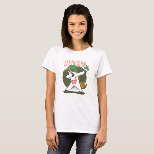 st patricks unicorn leprechaun lebriorn t-shirt (Voorkant volledig)