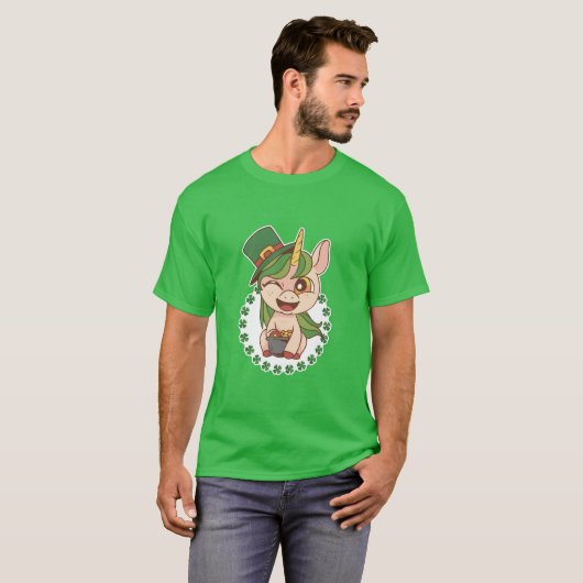 St Patricks Unicorn T-shirt (Voorkant volledig)
