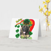 St Patricks van de Duitse herder Dag Kaart (Gele Bloem)