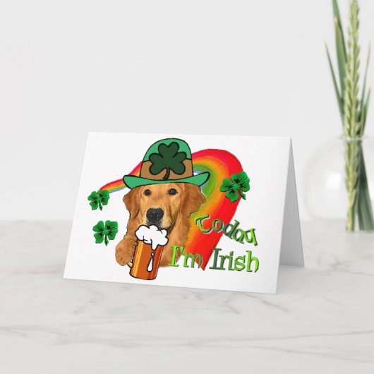 St Patricks van het golden retriever Dag Kaart (Voorkant)