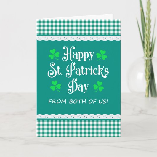 St Patrick's van ons allebei Shamrock Green Checks Kaart (Voorkant)