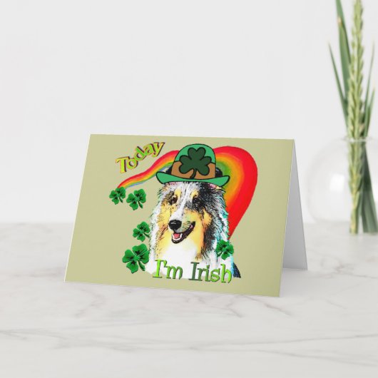 St. Patricks van Sheltie Dag Kaart (Voorkant)