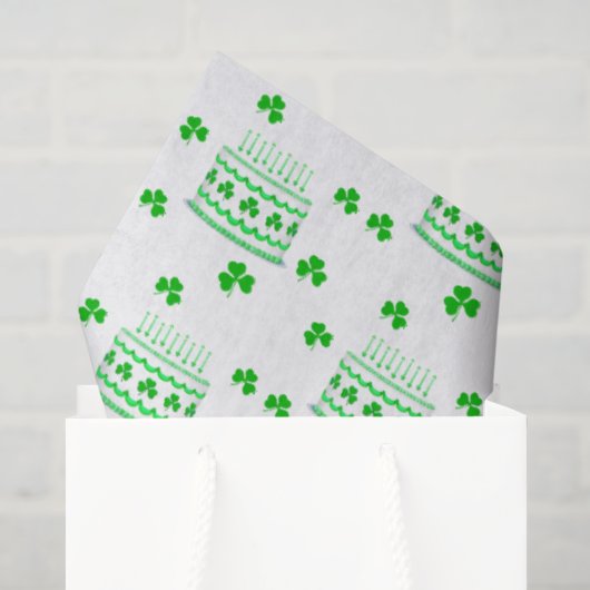 St. Patrick's Verjaardagstaart Patroon Tissuepapier (Cadeauzakje)