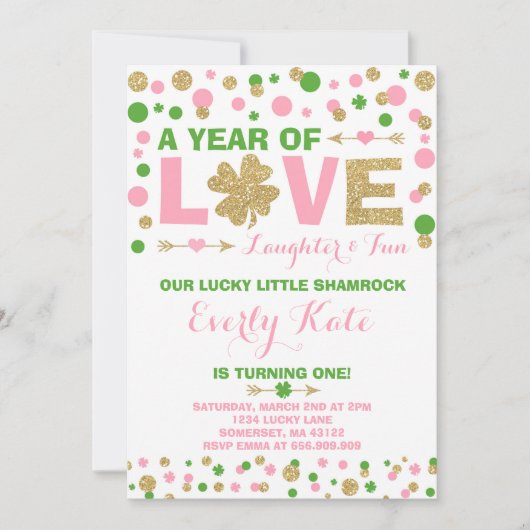 St. Patrick's verjaardagsuitnodiging Little Shamro Kaart (Voorkant)