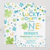 St. Patrick's verjaardagsuitnodiging Lucky Charm Kaart (Voorkant / Achterkant)