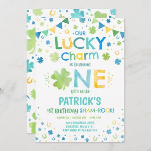 St. Patrick's verjaardagsuitnodiging Lucky Charm Kaart