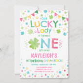 St. Patrick's verjaardagsuitnodiging Lucky Lady Pa Kaart (Voorkant)