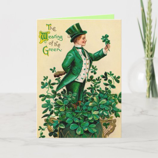 St. Patricks Vintage Iers wenskaart Kaart (Voorkant)