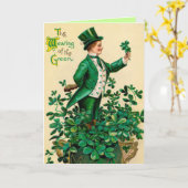 St. Patricks Vintage Iers wenskaart Kaart (Gele Bloem)
