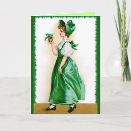 St. Patricks Vintage wenskaart - Zoet meisje Kaart