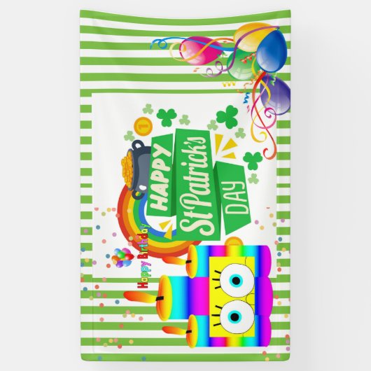 St. Patrick's Vinyl Banner, Gelukkige Verjaardag B Spandoek (Verticaal)