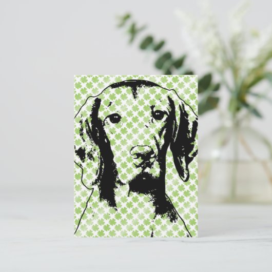 St Patricks - Vizsla Silhouette - Reagan Briefkaart (Staand voorkant)