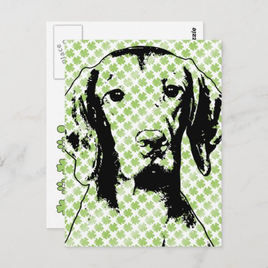 St Patricks - Vizsla Silhouette - Reagan Briefkaart (Voorkant / Achterkant)