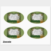 St Patricks - VOEG UW FOTO TOE - Shamrock Lijst Ovale Sticker (Vel)