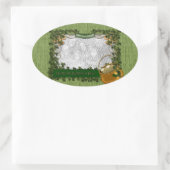 St Patricks - VOEG UW FOTO TOE - Shamrock Lijst Ovale Sticker (Tas)