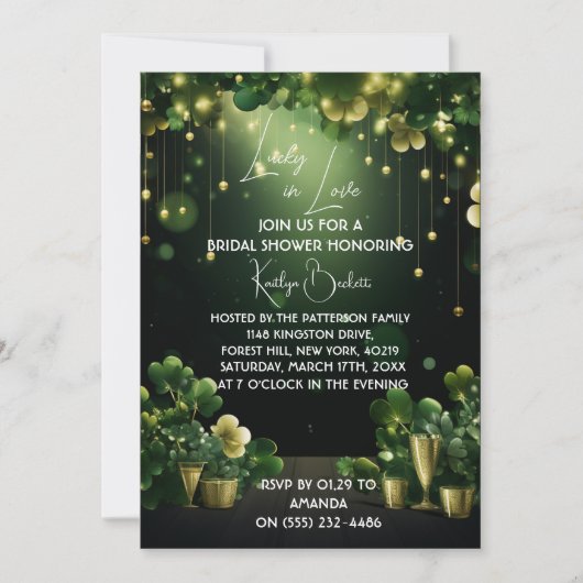 St. Patricks Vrijgezellenfeest Groene uitnodiging (Voorkant)