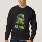St Patrick's Wee Bit Irish Cute Frog With Hat & Sh Trui (Voorkant)