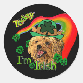 St. Patrick's Yorkshire Terrier Ronde Sticker
