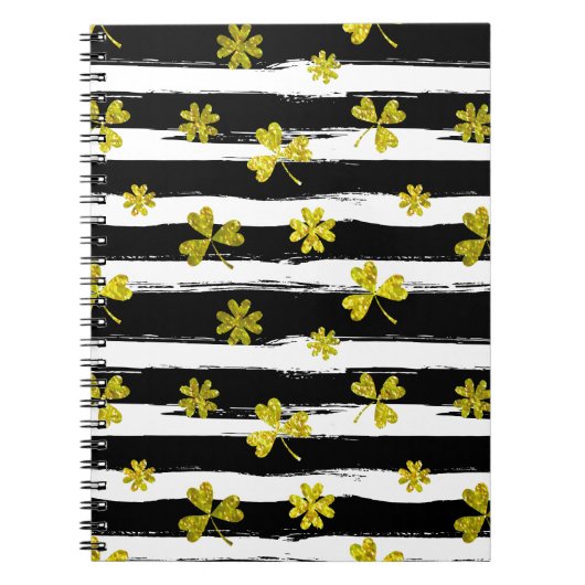 st patricks zwarte witte klaver notitieboek (Voorkant)