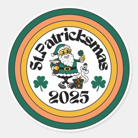 St.Patricksmas Circle 2025 Ronde Sticker (Voorkant)