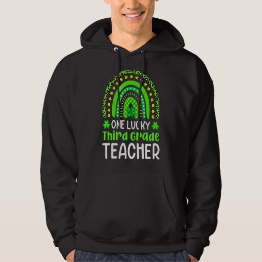 St Patricku2019s Dag Eén 3de-graad leraar luipaard Hoodie (Voorkant)