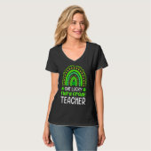 St Patricku2019s Dag Eén 3de-graad leraar luipaard T-shirt (Voorkant volledig)