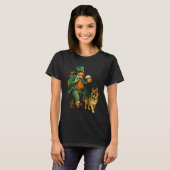 St. Patricku2019s Dag Leprechaun met Bier Duitse T-shirt (Voorkant volledig)