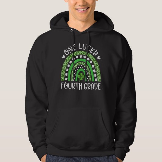 St Patricku2019s Dag One Lucky Fourth Grade Teache Hoodie (Voorkant)