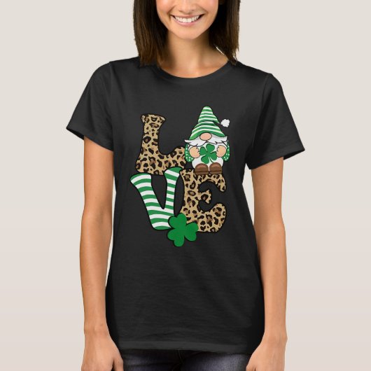 St Patricku2019s Day Lucky Love Gnome St Patrick's T-shirt (Voorkant)