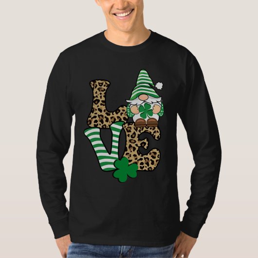 St Patricku2019s Day Lucky Love Gnome St Patrick's T-shirt (Voorkant)