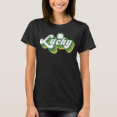St Patricku2019s Day Lucky Word Retro Style T-shirt (Voorkant)