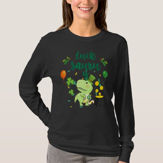St Patricku2019s Rex Lucky Saurus Dinosaur St Pat T-shirt (Voorkant)