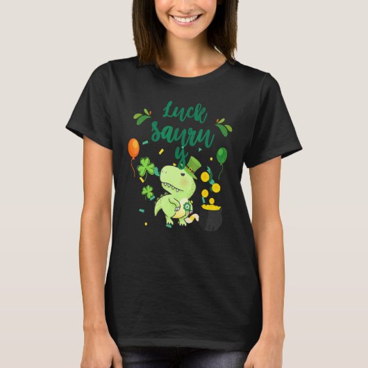 St Patricku2019s Rex Lucky Saurus Dinosaur St Pat T-shirt (Voorkant)