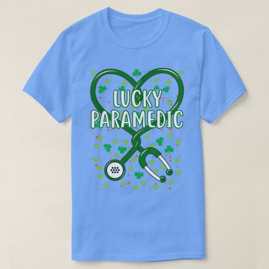St Patrickx27s Lucky Paramedic Green Stethoscoop S T-shirt (Design voorkant)