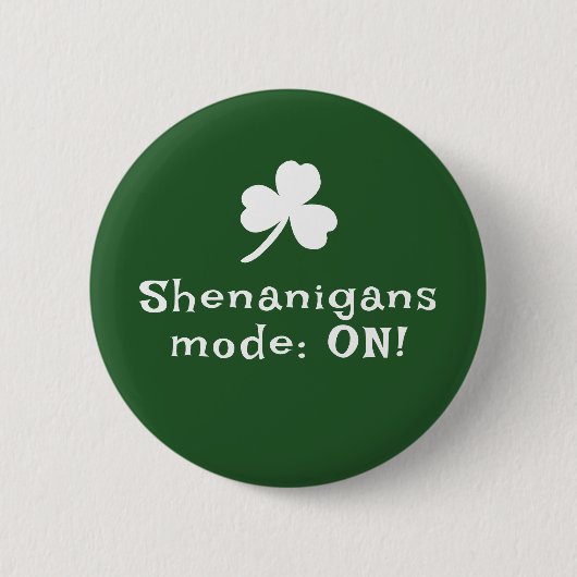 St. Patric's Day, grappige tekst, shamrock Button (Voorkant)