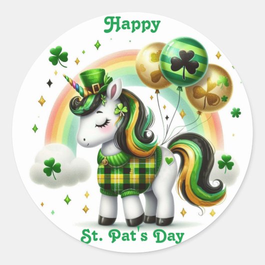 St. Pat's Day Eenhoorn Sticker (Voorkant)