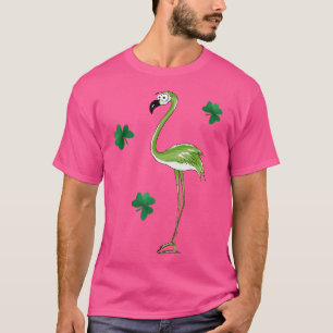 St. Pats Day Green Irish Flamingo Lucky Shamrocks T-shirt