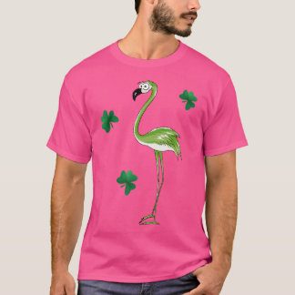 St. Pats Day Green Irish Flamingo Lucky Shamrocks T-shirt