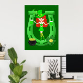 St. Pat's Day Redhead Girl Leprechaun Poster (Thuiskantoor)