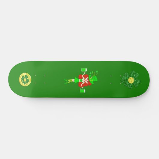 St. Pat's Day Redhead Girl Leprechaun Skateboard (Horizontaal)