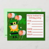 St Pat's Day Verjaardagsfeestuitnodiging Briefkaar Uitnodiging Briefkaart (Voorkant / Achterkant)